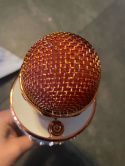 Mikrofon rose gold z głośnikiem USB karaoke