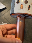 Mikrofon rose gold z głośnikiem USB karaoke