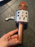 Mikrofon rose gold z głośnikiem USB karaoke